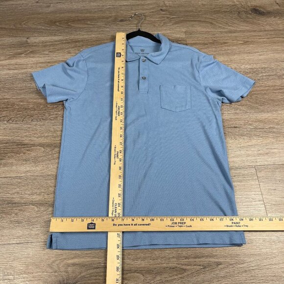 Mack Weldon Men's Short Sleeve Polo Shirt One Pocket Size L Blue - Picture 5 of 8